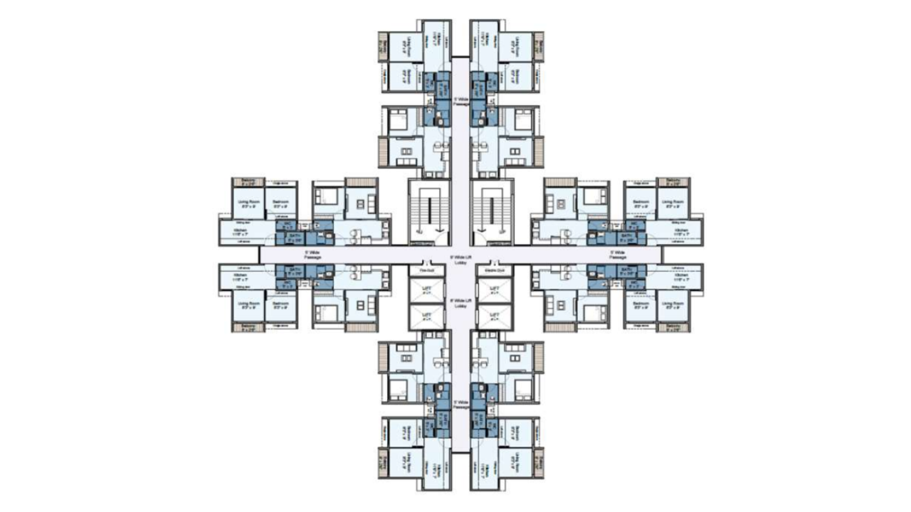 Crucified floor plan